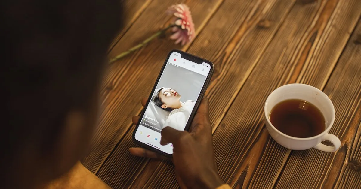 Person schaut frustriert auf Smartphone wegen Benching