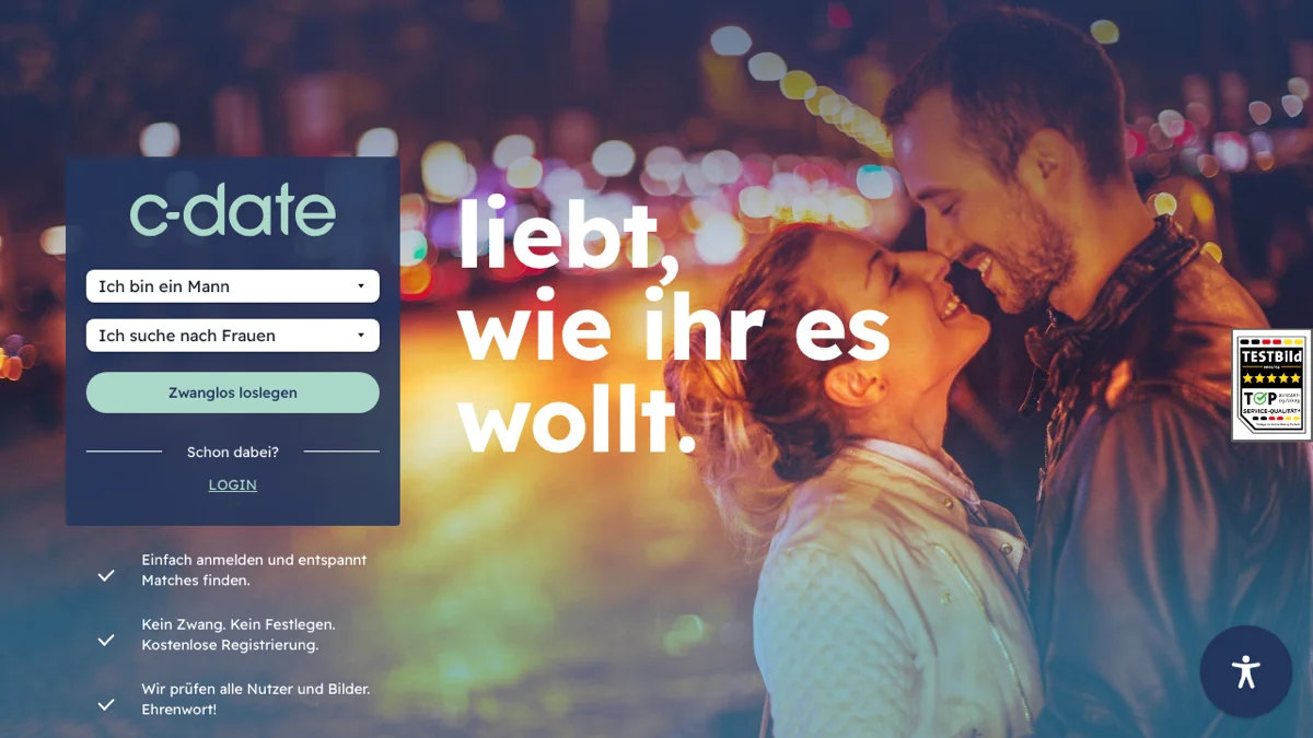 C-Date Homepage — Screenshot April 2026