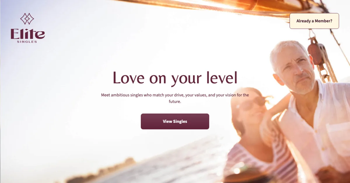 EliteSingles-Homepage – Screenshot 2026