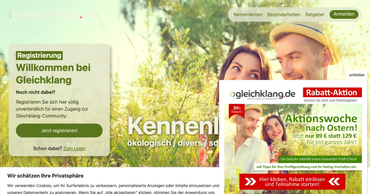 Gleichklang-Homepage – Screenshot 2026