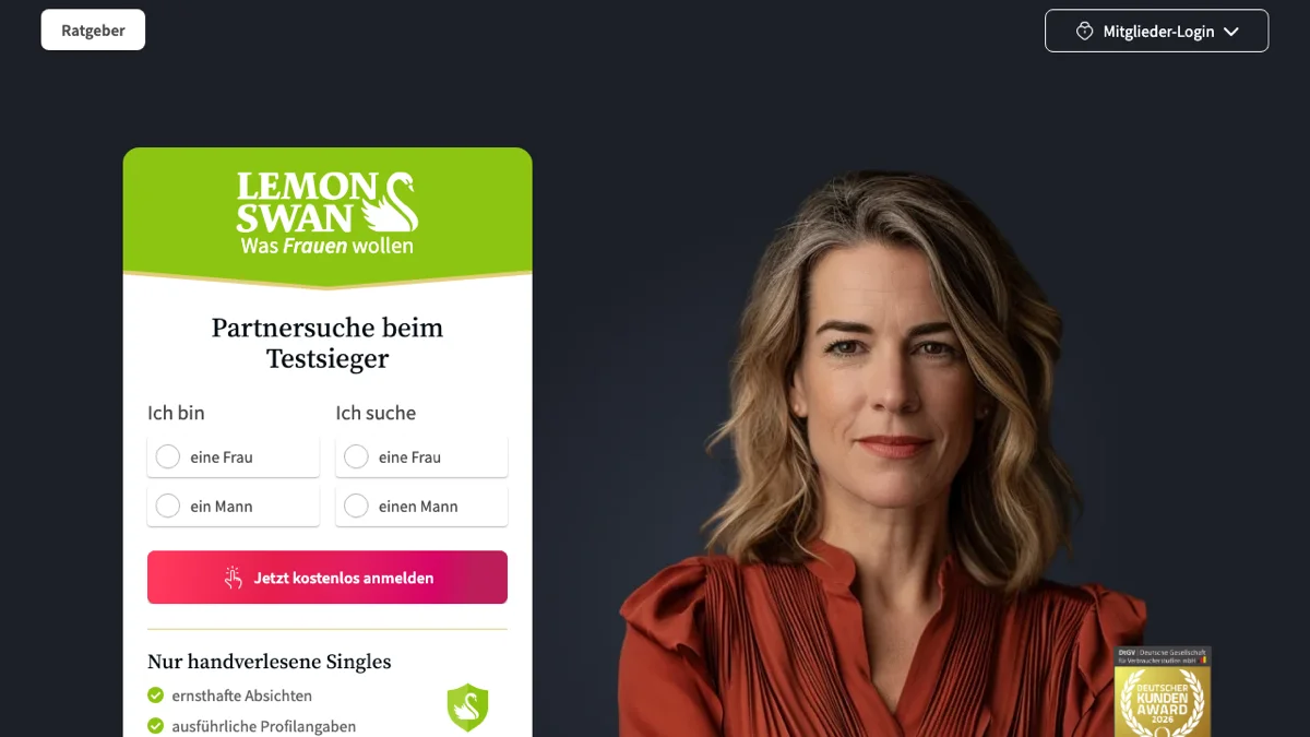 LemonSwan Homepage — Screenshot April 2026