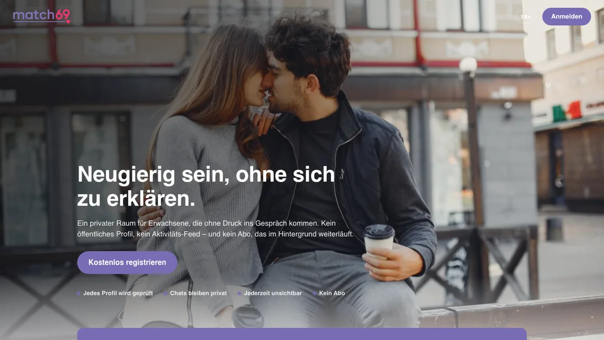 Match69-Startseite mit Anmeldung – Screenshot 2026
