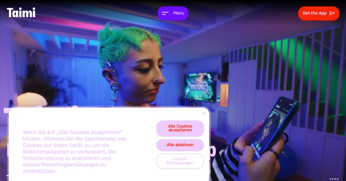 Taimi-Homepage – Screenshot 2026
