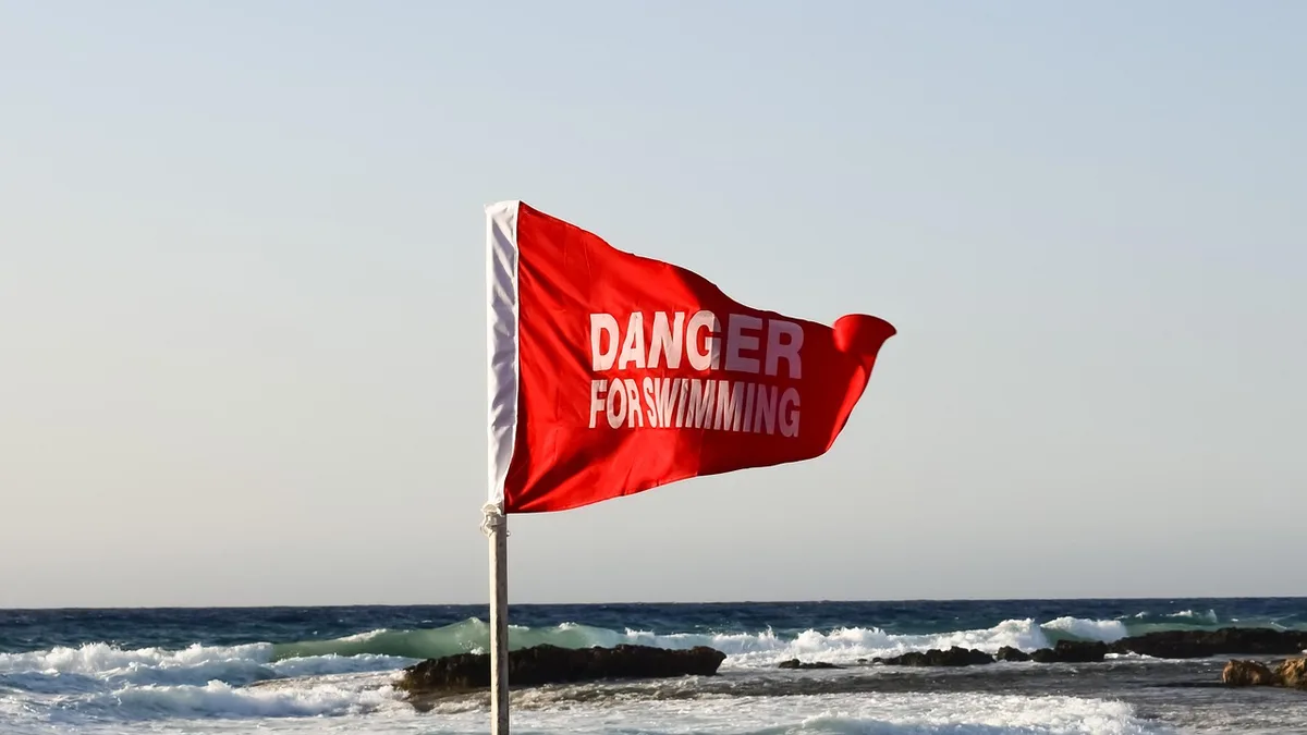 Illustration von Red Flags beim Dating